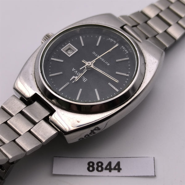 PROJECT TO FIX BULOVA LADIES BLACK DIAL AUTOMATIC STEEL DATE WATCH EU SHIP 8844