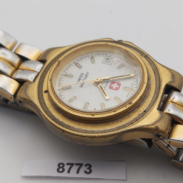 PROJECT TO FIX SWISS MILITARY AUTO GOLD SS LADIES DATE WATCH EU SHIP 8773