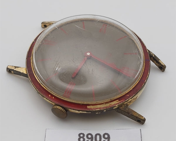 PROJECT TO FIX MAJESTIC MANUAL WIND ROUND EU SHIP MENS GOLD PLATE WATCH 8909