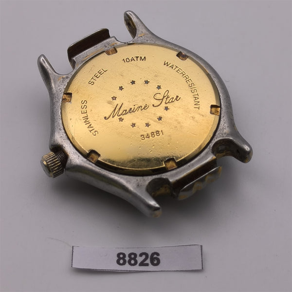PROJECT TO FIX BULOVA MARINE STAR QUARTZ MENS GOLD PLATE SS WATCH 8826 EU SHIP
