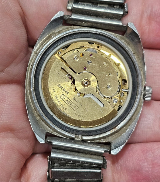 PROJECT TO FIX BULOVA STEEL MENS AUTOMATIC DAY DATE WATCH EU SHIP 10093