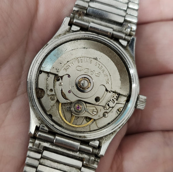 PROJECT TO FIX RADO VOYAGER SS HOODED LUGS DAY DATE EU SHIP BOYSIZE WATCH 10144