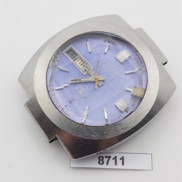 PROJECT TO FIX TECHNOS SS CUSHION THICK DAY DATE AUTOMATIC MENS WATCH 8711