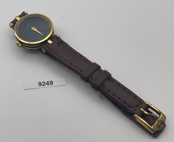 PROJECT TO FIX GUCCI LADIES BLACK DIAL GOLD PLATE WATCH EU SHIP WATCH 9249