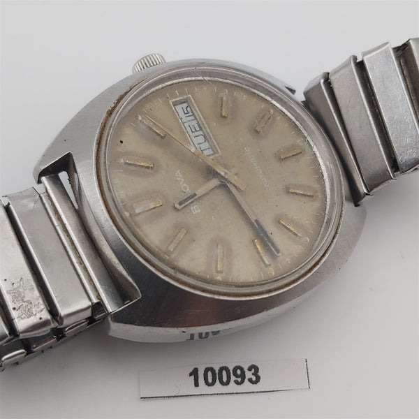 PROJECT TO FIX BULOVA STEEL MENS AUTOMATIC DAY DATE WATCH EU SHIP 10093