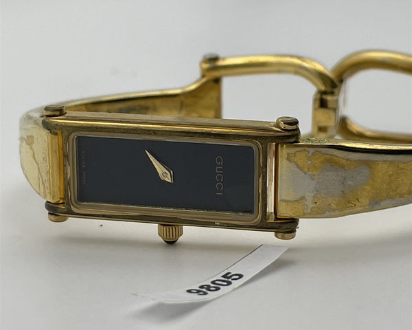 PROJECT TO FIX GUCCI LADIES BANGLE GOLD PLATE 1500 WATCH EU SHIP WATCH 9805