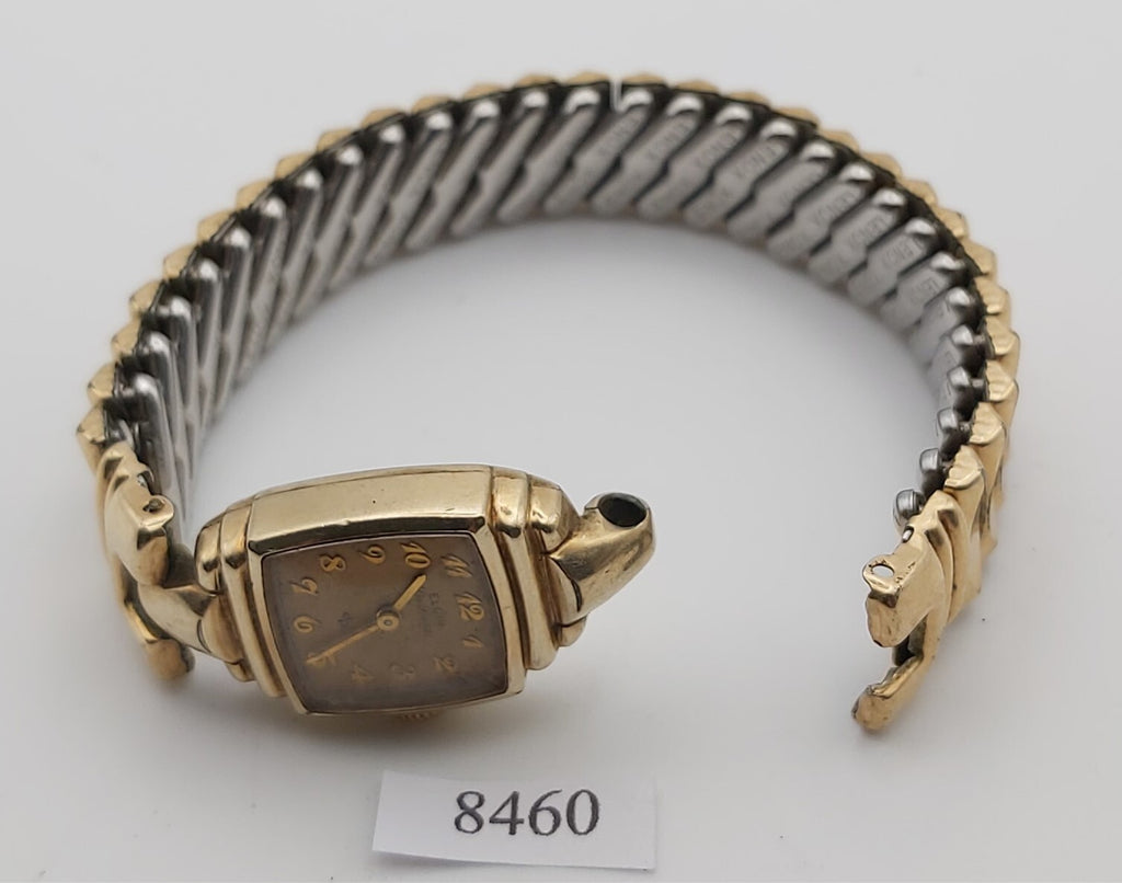 PROJECT TO FIX ART DECO ELGIN GOLD PLATE ARABIC LADIES MANUAL WIND WATCH 8460