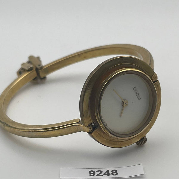 PROJECT TO FIX GUCCI LADIES GOLD DIAL BANGLE GOLD PLATE WATCH EU SHIP WATCH 9248