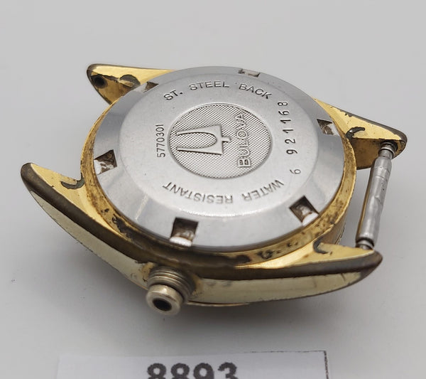 PROJECT TO FIX BULOVA LADIES GOLD DIAL AUTOMATIC GOLD DATE WATCH EU SHIP 8893