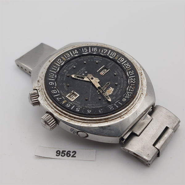 PROJECT FIX ORIENT WORLD DIVER DAY DATE AUTO BLACK SS MENS WATCH EU SHIP 9562