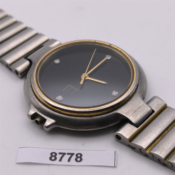 PROJECT TO FIX DUNHILL BLACK DIAL GOLD SS UNISEX DRESS 8778 WATCH EU SHIP