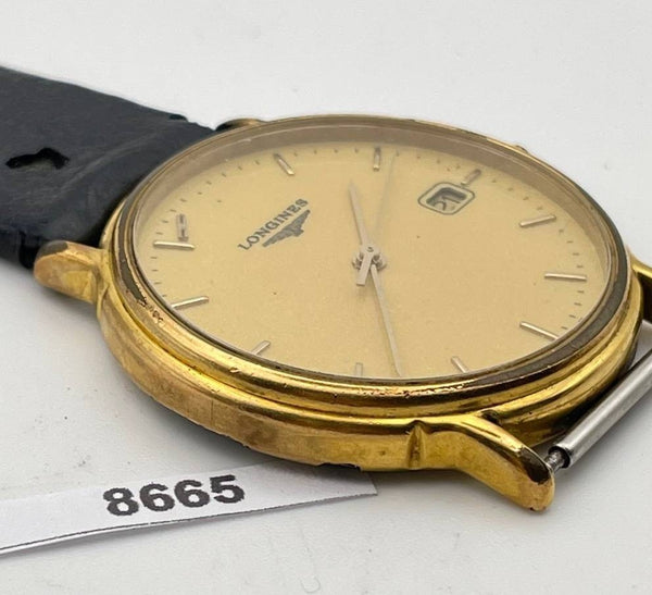 PROJECT TO FIX LONGINES GOLD QUARTZ DATE MENS WATCH EU SHIP 8665