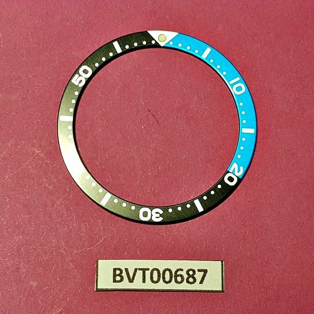 NEW SEIKO BLACK & BLUE INSERT 6105, 6309, 7002, 7S26, SKX007 DIVE WATCH BVT00687
