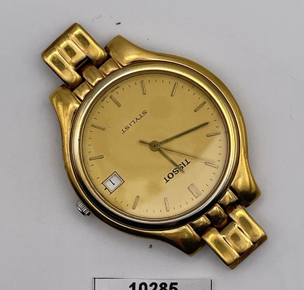 PROJECT TO FIX TISSOT STYLIST GOLD DIAL MENS QUARTZ WATCH EU SHIP 10285