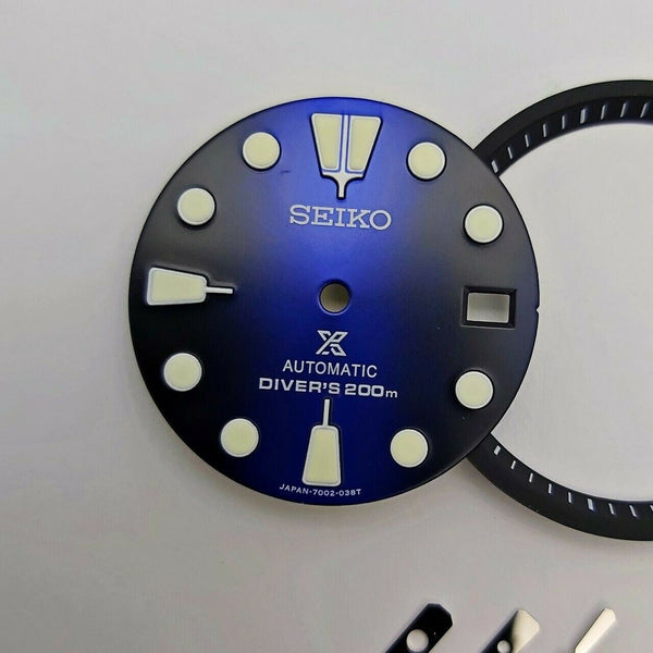 SEIKO BLUE BLACK PROSPEX 7S26 0020 DIAL MINUTE TRACK HANDS SET WATCH BVT5763