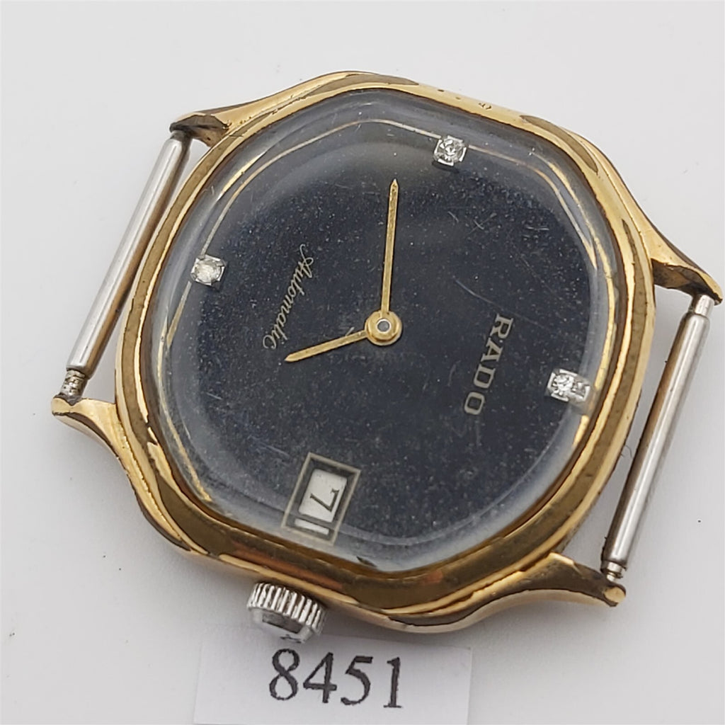 PROJECT TO FIX RADO CUSHION GOLD DATE EU SHIP MENS WATCH 8451