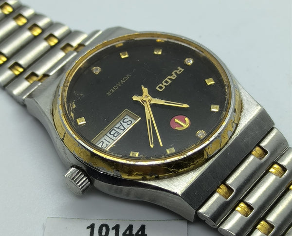 PROJECT TO FIX RADO VOYAGER SS HOODED LUGS DAY DATE EU SHIP BOYSIZE WATCH 10144