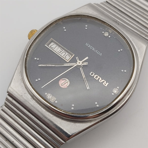 PROJECT TO FIX RADO VOYAGER SS HOODED LUGS DAY DATE EU SHIP MENS WATCH 6547