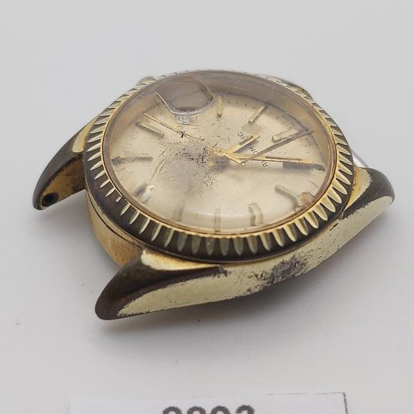 PROJECT TO FIX BULOVA LADIES GOLD DIAL AUTOMATIC GOLD DATE WATCH EU SHIP 8893