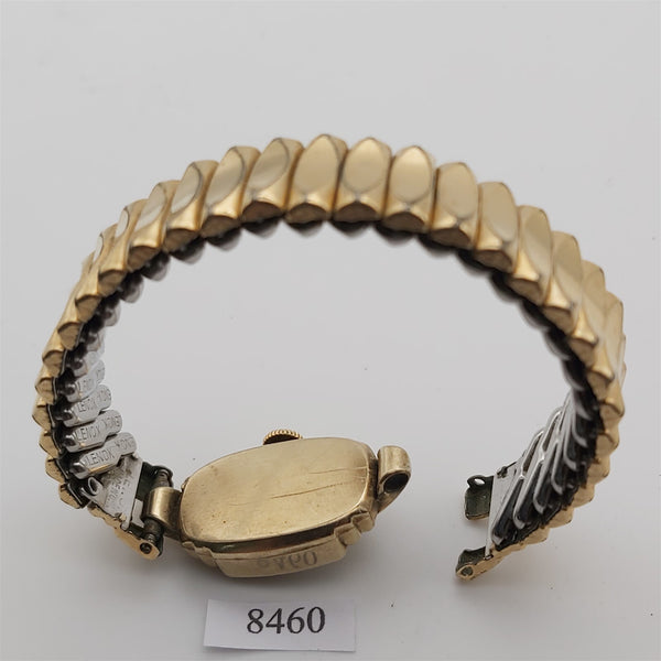 PROJECT TO FIX ART DECO ELGIN GOLD PLATE ARABIC LADIES MANUAL WIND WATCH 8460