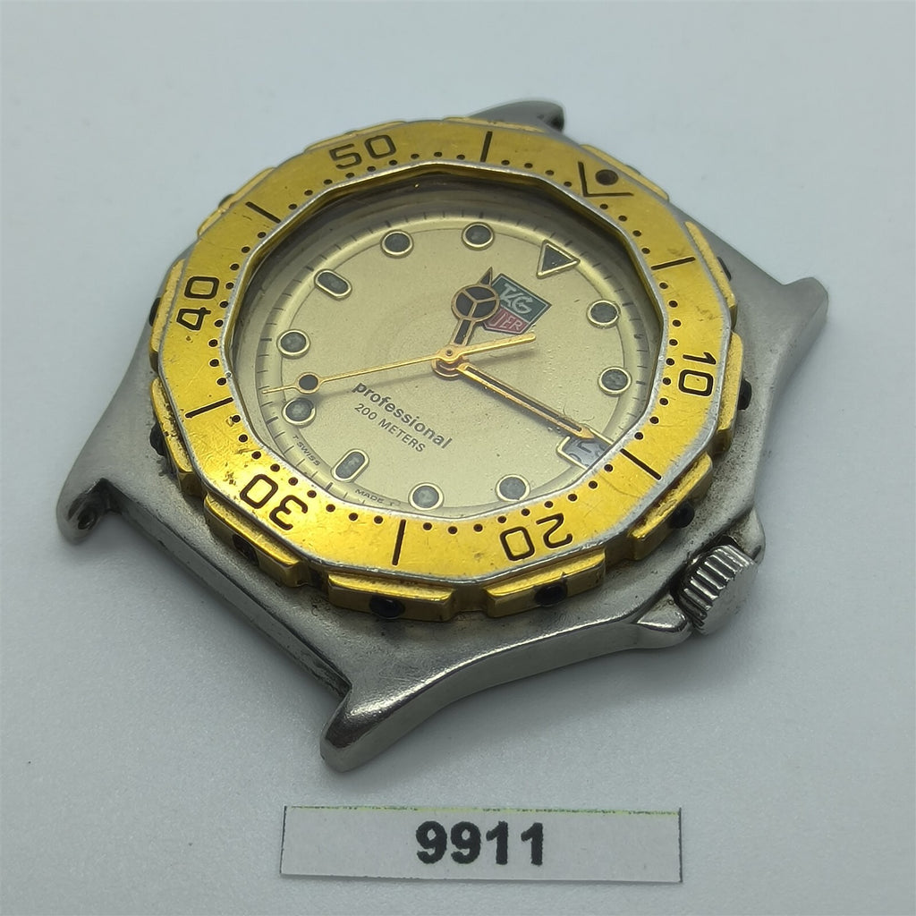 PROJECT FIX VINTAGE TAG HEUER 3000 SERIES MENS QUARTZ DATE GOLD SS WATCH BVT9911