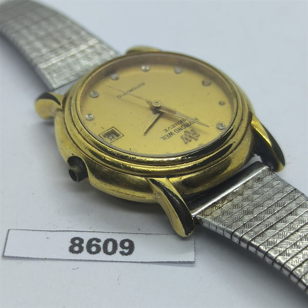 PROJECT TO FIX RAYMOND WEIL LADIES GOLD ROUND DATE WATCH EU SHIP 8609
