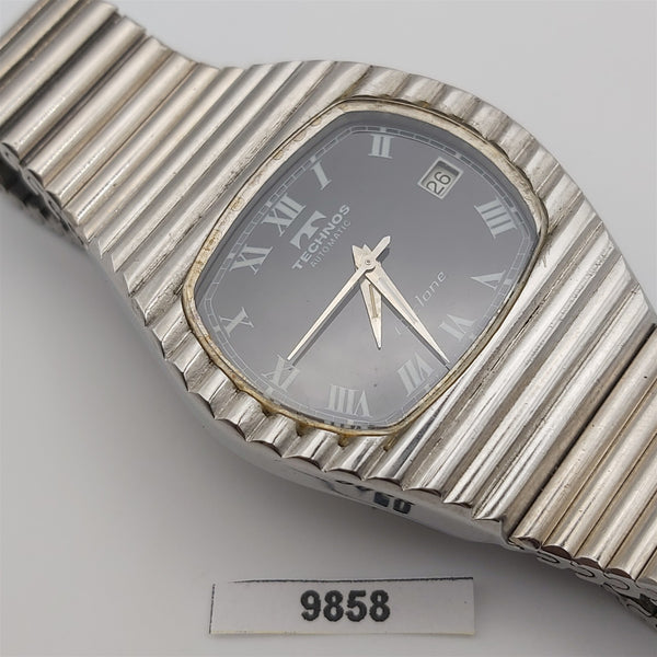 PROJECT TO FIX TECHNOS SS CYCLONE ROMAN DIAL DATE AUTOMATIC MENS WATCH 9858