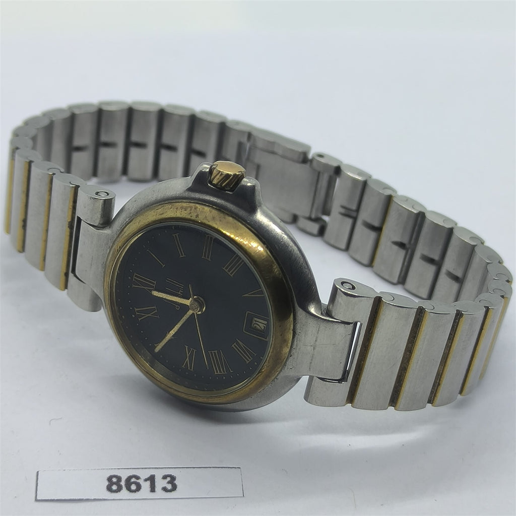 PROJECT TO FIX DUNHILL BLACK DIAL GOLD SS LADIES DRESS WATCH EU SHIP 8613