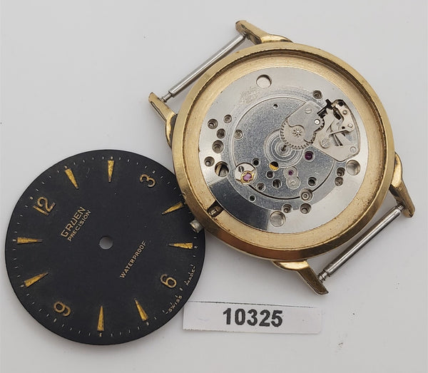 PROJECT TO FIX GRUEN ROUND ARROWHEAD DIAL MENS MANUAL WIND GOLD WATCH 10325