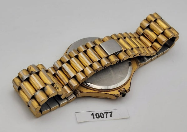 PROJECT TO FIX BULOVA ROMAN BEZEL GOLD PLATE MIDSIZE QUARTZ WATCH 10077