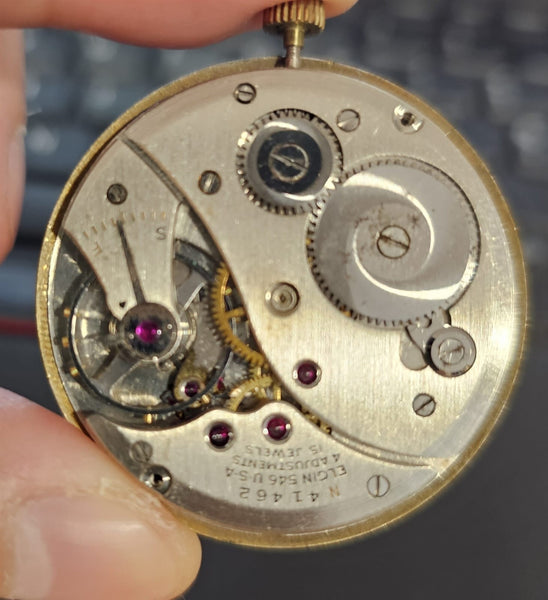 PROJECT TO FIX LORD ELGIN GOLD PLATE MENS MANUAL WIND POCKET WATCH BVT08671