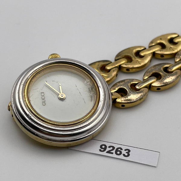PROJECT TO FIX GUCCI LADIES RICE BEADS BAND GOLD PLATE WATCH EU SHIP WATCH 9263