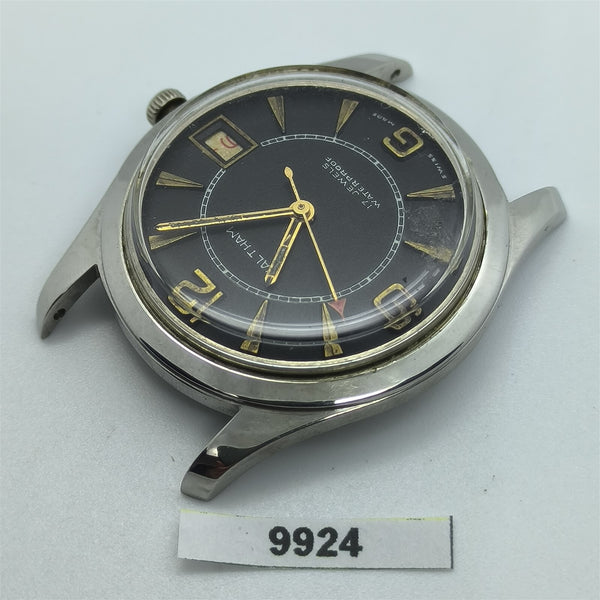 PROJECT FIX WALTHAM ROUND SS THICK LUGS MANUAL WIND DATE EU SHIP WATCH 9924