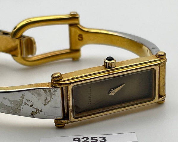 PROJECT TO FIX GUCCI LADIES BANGLE GOLD PLATE 1500 WATCH EU SHIP WATCH 9253