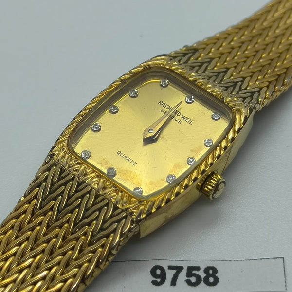 PROJECT TO FIX RAYMOND WEIL LADIES GOLD QUARTZ MESH BAND WATCH EU SHIP 9758