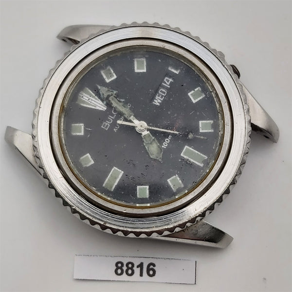 PROJECT TO FIX BULOVA DAY DATE SS MENS AUTO 205-0702 DIVE WATCH EUROPE SHIP
