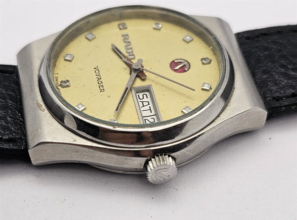 PROJECT TO FIX RADO VOYAGER ROUND THICK LUGS DATE EU SHIP BOYSIZE SS WATCH