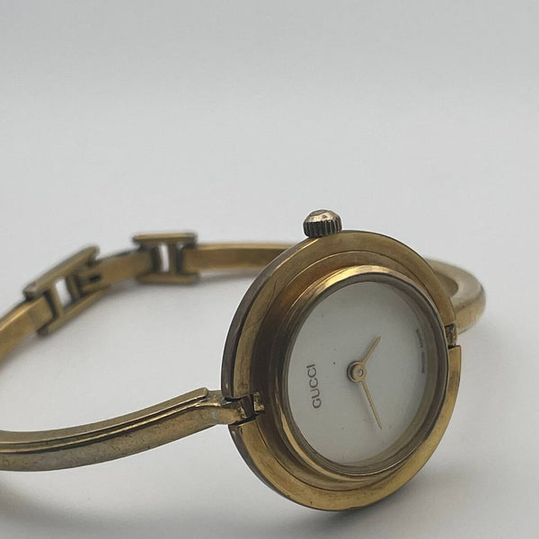 PROJECT TO FIX GUCCI LADIES GOLD DIAL BANGLE GOLD PLATE WATCH EU SHIP WATCH 9248
