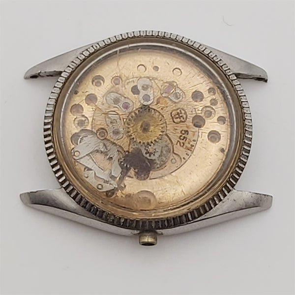 PROJECT FIX WALTHAM COIN RIMMED BOY SIZE THICK LUGS MANUAL WIND WATCH 6631