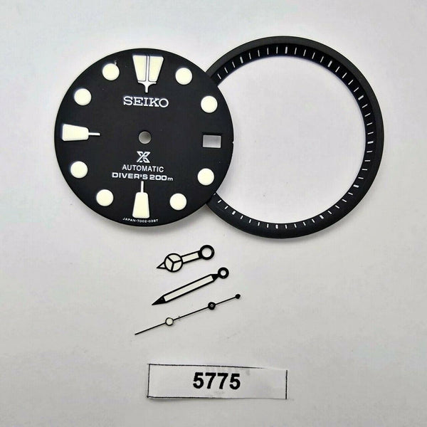 SEIKO BLACK PROSPEX PADI SUB 7002 7000 DIAL MINUTE TRACK HAND SET WATCH BVT05775