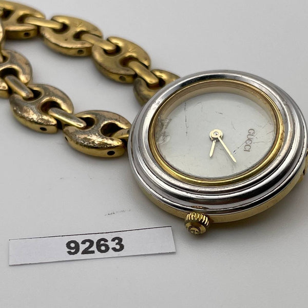 PROJECT TO FIX GUCCI LADIES RICE BEADS BAND GOLD PLATE WATCH EU SHIP WATCH 9263