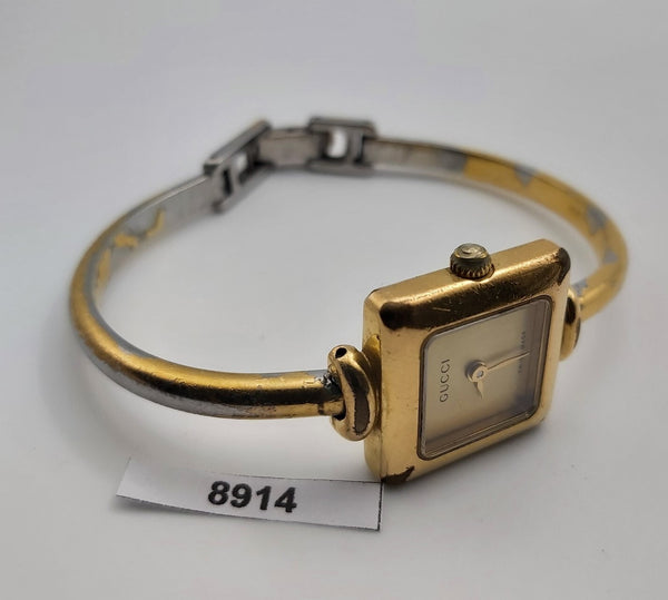 PROJECT TO FIX GUCCI LADIES GOLD 1900 BANGLE GOLD PLATE WATCH EU SHIP WATCH 8914