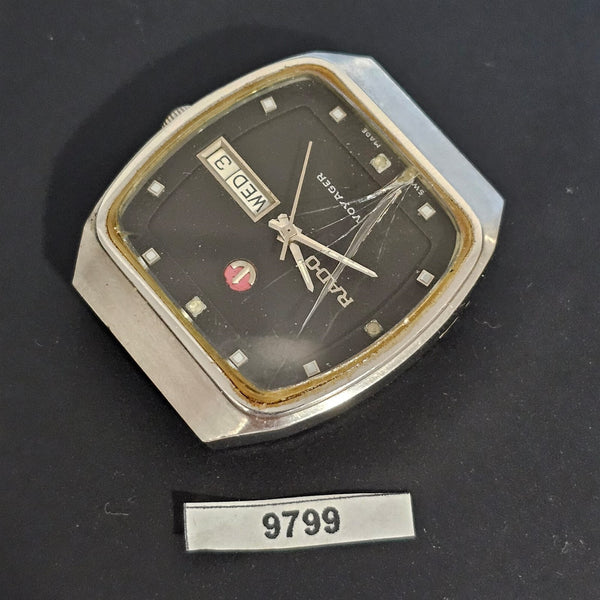PROJECT TO FIX RADO VOYAGER SS HOODED LUGS DAY DATE EU SHIP MENS WATCH BVT09799
