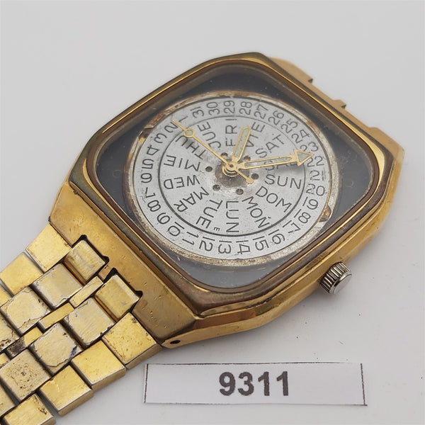 PROJECT TO FIX OMEGA SEAMASTER DATE GOLD PLATE DAY DATE MENS QUARTZ WATCH BV9311