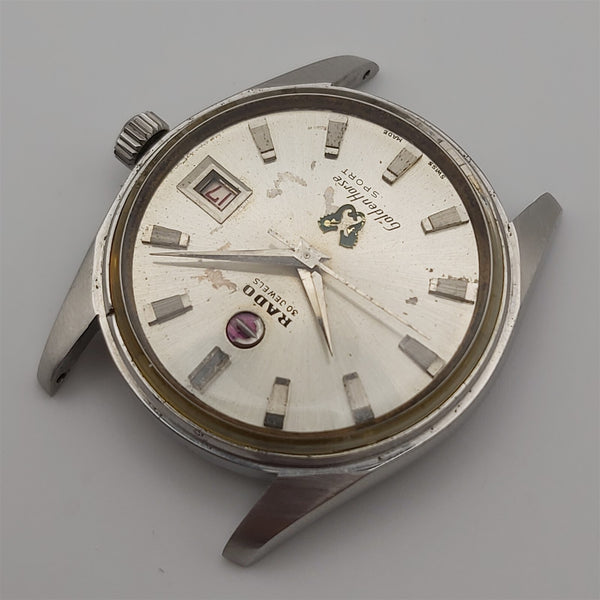 PROJECT TO FIX WORKING RADO GOLDEN HORSE SPORT THICK LUGS DATE SS WATCH EU SHIP