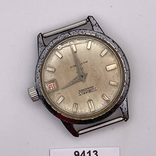 PROJECT TO FIX TUGARIS SILVER DIAL ROUND AUTOMATIC EU SHIP MENS WATCH 9413