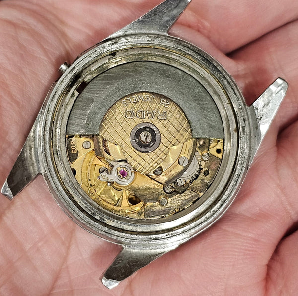 PROJECT TO FIX RADO ROUND AUTOMATIC DAY DATE THICK LUGS EU SHIP MENS WATCH 9570