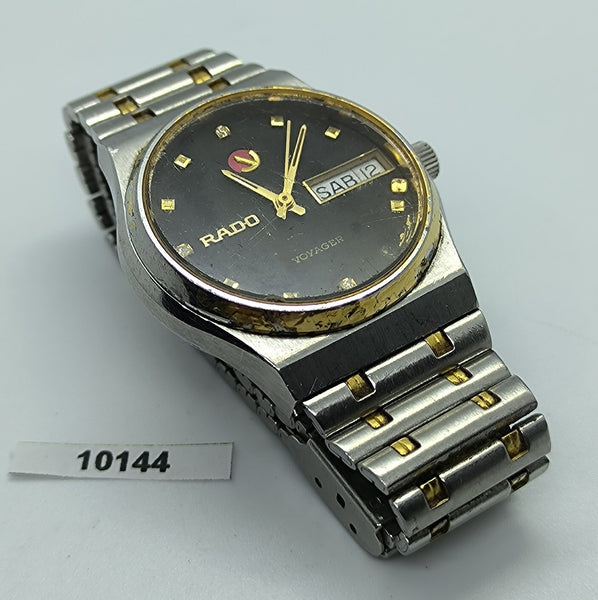 PROJECT TO FIX RADO VOYAGER SS HOODED LUGS DAY DATE EU SHIP BOYSIZE WATCH 10144