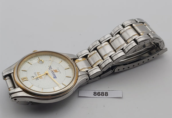PROJECT TO FIX BULOVA MENS GOLD PLATE SS AWARD QUARTZ WATCH EU SHIP 8688