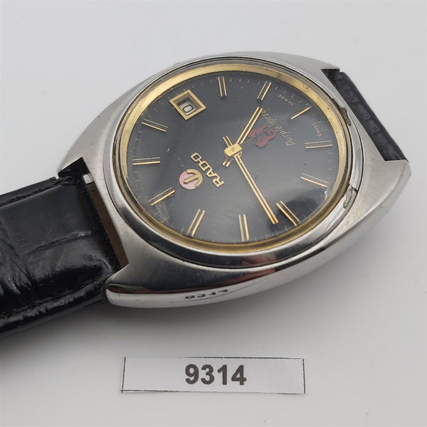 PROJECT TO FIX RADO PURPLE HORSE SS BLACK DIAL DATE EU SHIP MENS WATCH 9314